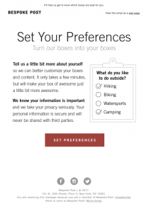 email preferences